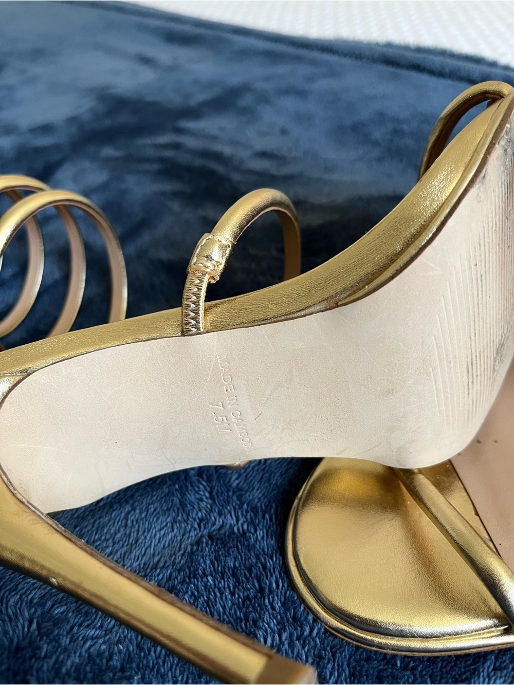 Steve Madden Gold Coil Wrap Stiletto Sandals - Picture 4 of 4